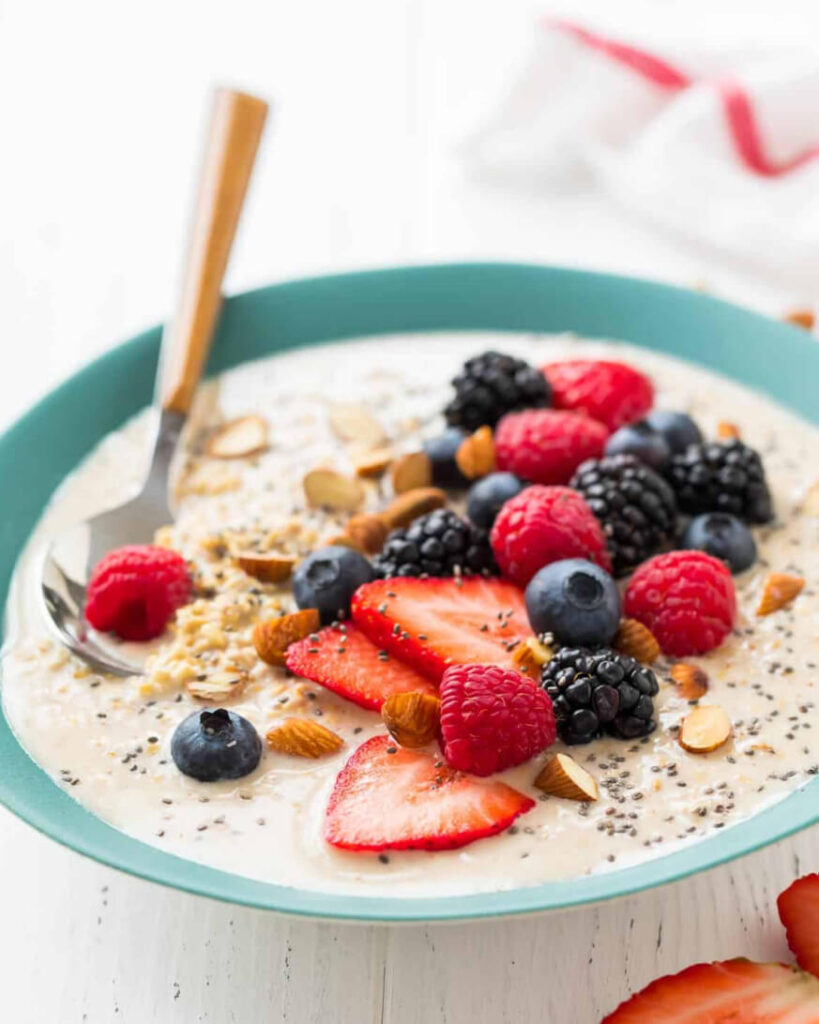 Oatmeal with berries fruits